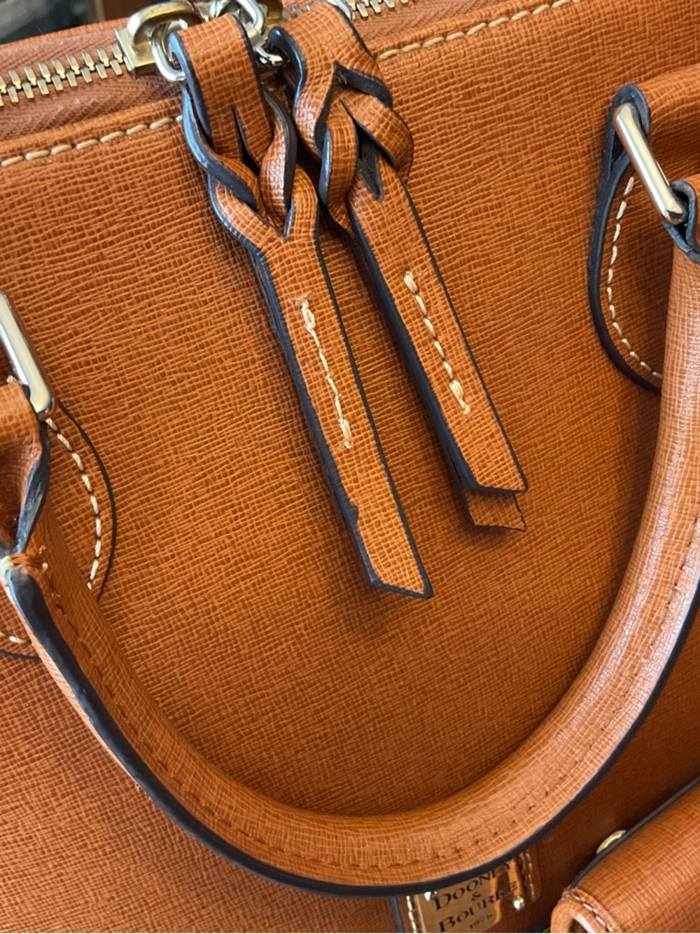 Dooney & Bourke Natural Saffiano Leather Zip Zip Satchel with Wallet - Picture 12 of 15